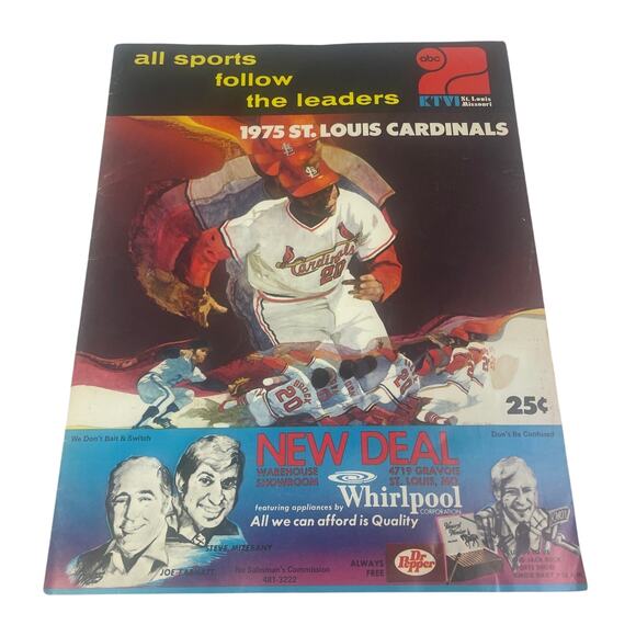 Vintage 1975 St Louis Baseball Cardinals Paper Folded Score Card Pittsburgh Team - Picture 1 of 4